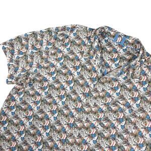 Age of Wisdom Mens XXL Short Sleeve Button Down Shirt Tropical Surfboard Pattern